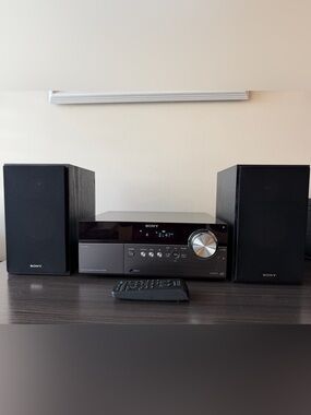 Sony Mini Stereo System with Matched Speakers - Black and Silver